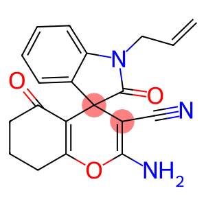 1-allyl-2'-amino-3'-cyano-1,3,5',6',7',8'-hexahydro-2,5'-dioxospiro[2H-indole-3,4'-(4'H)-chromene]