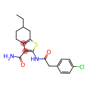 2-{[(4-chlorophenyl)acetyl]amino}-6-ethyl-4,5,6,7-tetrahydro-1-benzothiophene-3-carboxamide