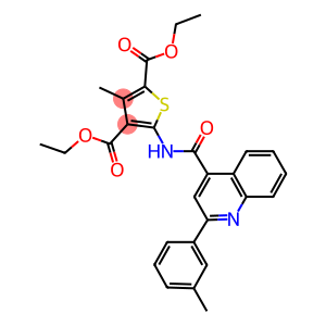 diethyl 3-methyl-5-({[2-(3-methylphenyl)-4-quinolinyl]carbonyl}amino)-2,4-thiophenedicarboxylate