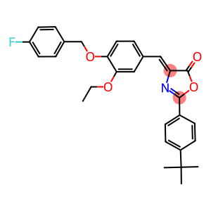 2-(4-tert-butylphenyl)-4-{3-ethoxy-4-[(4-fluorobenzyl)oxy]benzylidene}-1,3-oxazol-5(4H)-one
