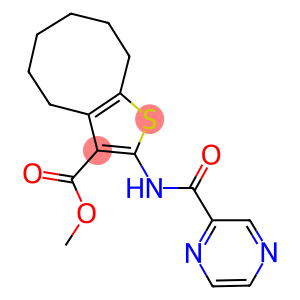 methyl 2-[(2-pyrazinylcarbonyl)amino]-4,5,6,7,8,9-hexahydrocycloocta[b]thiophene-3-carboxylate