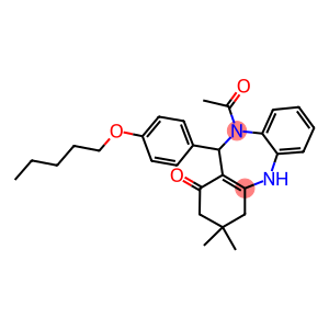 10-acetyl-3,3-dimethyl-11-[4-(pentyloxy)phenyl]-2,3,4,5,10,11-hexahydro-1H-dibenzo[b,e][1,4]diazepin-1-one