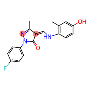 2-(4-fluorophenyl)-4-[(4-hydroxy-2-methylanilino)methylene]-5-methyl-2,4-dihydro-3H-pyrazol-3-one
