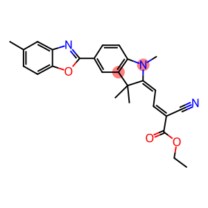 2-Cyano-4-[[1,3-dihydro-1,3,3-trimethyl-5-[(5-methylbenzoxazol)-2-yl]-2H-indol]-2-ylidene]-2-butenoic acid ethyl ester