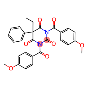 5-ethyl-1,3-bis(4-methoxybenzoyl)-5-phenyl-2,4,6(1H,3H,5H)-pyrimidinetrione