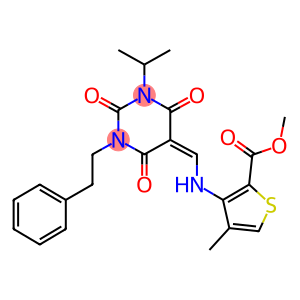 methyl 3-{[(1-isopropyl-2,4,6-trioxo-3-(2-phenylethyl)tetrahydro-5(2H)-pyrimidinylidene)methyl]amino}-4-methyl-2-thiophenecarboxylate