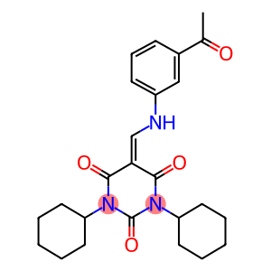 5-[(3-acetylanilino)methylene]-1,3-dicyclohexyl-2,4,6(1H,3H,5H)-pyrimidinetrione