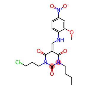 1-butyl-3-(3-chloropropyl)-5-({4-nitro-2-methoxyanilino}methylene)-2,4,6(1H,3H,5H)-pyrimidinetrione