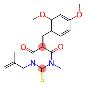 5-(2,4-dimethoxybenzylidene)-1-methyl-3-(2-methyl-2-propenyl)-2-thioxodihydro-4,6(1H,5H)-pyrimidinedione