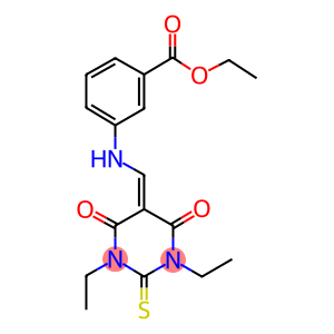 ethyl 3-{[(1,3-diethyl-4,6-dioxo-2-thioxotetrahydro-5(2H)-pyrimidinylidene)methyl]amino}benzoate