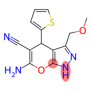 6-amino-3-(methoxymethyl)-4-(2-thienyl)-1,4-dihydropyrano[2,3-c]pyrazole-5-carbonitrile