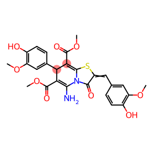 dimethyl 5-amino-2-(4-hydroxy-3-methoxybenzylidene)-7-(4-hydroxy-3-methoxyphenyl)-3-oxo-2,3-dihydro-7H-[1,3]thiazolo[3,2-a]pyridine-6,8-dicarboxylate
