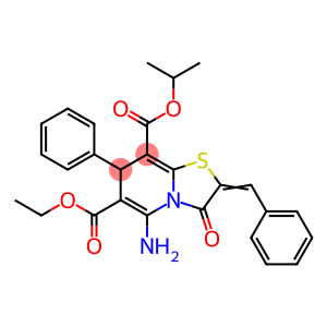 6-ethyl 8-isopropyl 5-amino-2-benzylidene-3-oxo-7-phenyl-2,3-dihydro-7H-[1,3]thiazolo[3,2-a]pyridine-6,8-dicarboxylate