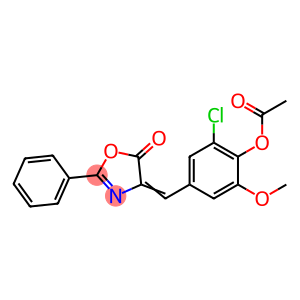 2-chloro-6-methoxy-4-[(5-oxo-2-phenyl-1,3-oxazol-4(5H)-ylidene)methyl]phenyl acetate