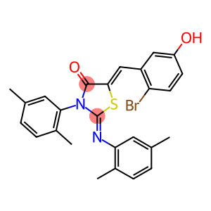 5-(2-bromo-5-hydroxybenzylidene)-3-(2,5-dimethylphenyl)-2-[(2,5-dimethylphenyl)imino]-1,3-thiazolidin-4-one