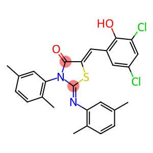 5-(3,5-dichloro-2-hydroxybenzylidene)-3-(2,5-dimethylphenyl)-2-[(2,5-dimethylphenyl)imino]-1,3-thiazolidin-4-one