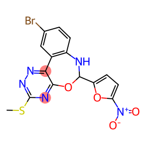 10-bromo-6-{5-nitro-2-furyl}-3-(methylsulfanyl)-6,7-dihydro[1,2,4]triazino[5,6-d][3,1]benzoxazepine