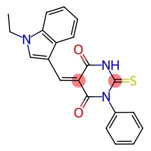 5-[(1-ethyl-1H-indol-3-yl)methylene]-1-phenyl-2-thioxodihydro-4,6(1H,5H)-pyrimidinedione