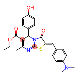 ethyl 2-[4-(dimethylamino)benzylidene]-5-(4-hydroxyphenyl)-7-methyl-3-oxo-2,3-dihydro-5H-[1,3]thiazolo[3,2-a]pyrimidine-6-carboxylate