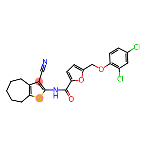 N-(3-cyano-5,6,7,8-tetrahydro-4H-cyclohepta[b]thiophen-2-yl)-5-[(2,4-dichlorophenoxy)methyl]-2-furamide