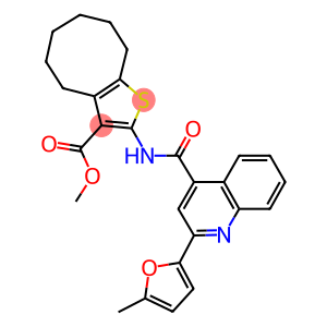 methyl 2-({[2-(5-methyl-2-furyl)-4-quinolinyl]carbonyl}amino)-4,5,6,7,8,9-hexahydrocycloocta[b]thiophene-3-carboxylate