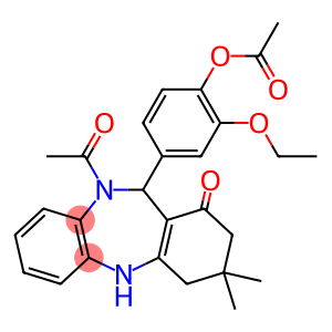 4-(10-acetyl-3,3-dimethyl-1-oxo-2,3,4,5,10,11-hexahydro-1H-dibenzo[b,e][1,4]diazepin-11-yl)-2-ethoxyphenyl acetate