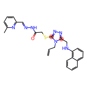 2-({4-allyl-5-[(1-naphthylamino)methyl]-4H-1,2,4-triazol-3-yl}sulfanyl)-N'-[(6-methyl-2-pyridinyl)methylene]acetohydrazide