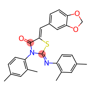 5-(1,3-benzodioxol-5-ylmethylene)-3-(2,4-dimethylphenyl)-2-[(2,4-dimethylphenyl)imino]-1,3-thiazolidin-4-one