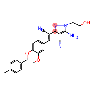 5-amino-3-(1-cyano-2-{3-methoxy-4-[(4-methylbenzyl)oxy]phenyl}vinyl)-1-(2-hydroxyethyl)-1H-pyrazole-4-carbonitrile