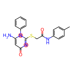 2-[(6-amino-4-oxo-1-phenyl-1,4-dihydro-2-pyrimidinyl)sulfanyl]-N-(4-methylphenyl)acetamide