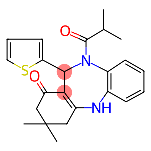 10-isobutyryl-3,3-dimethyl-11-(2-thienyl)-2,3,4,5,10,11-hexahydro-1H-dibenzo[b,e][1,4]diazepin-1-one