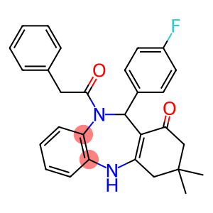 11-(4-fluorophenyl)-3,3-dimethyl-10-(phenylacetyl)-2,3,4,5,10,11-hexahydro-1H-dibenzo[b,e][1,4]diazepin-1-one