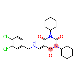 1,3-dicyclohexyl-5-{[(3,4-dichlorobenzyl)amino]methylene}-2,4,6(1H,3H,5H)-pyrimidinetrione