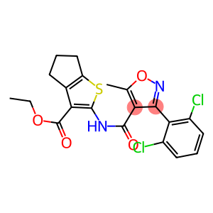 ethyl 2-({[3-(2,6-dichlorophenyl)-5-methyl-4-isoxazolyl]carbonyl}amino)-5,6-dihydro-4H-cyclopenta[b]thiophene-3-carboxylate