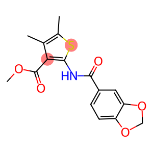 methyl 2-[(1,3-benzodioxol-5-ylcarbonyl)amino]-4,5-dimethyl-3-thiophenecarboxylate