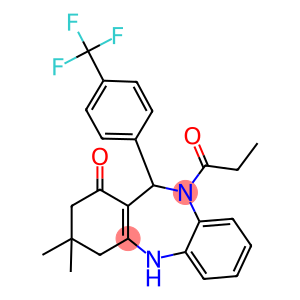 3,3-dimethyl-10-propionyl-11-[4-(trifluoromethyl)phenyl]-2,3,4,5,10,11-hexahydro-1H-dibenzo[b,e][1,4]diazepin-1-one