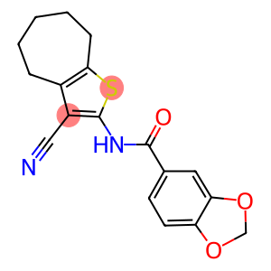 N-(3-cyano-5,6,7,8-tetrahydro-4H-cyclohepta[b]thien-2-yl)-1,3-benzodioxole-5-carboxamide