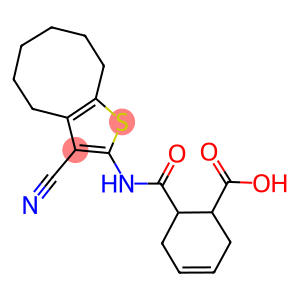 6-{[(3-cyano-4,5,6,7,8,9-hexahydrocycloocta[b]thien-2-yl)amino]carbonyl}-3-cyclohexene-1-carboxylic acid