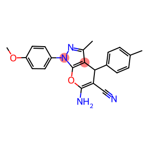 6-amino-1-(4-methoxyphenyl)-3-methyl-4-(4-methylphenyl)-1,4-dihydropyrano[2,3-c]pyrazole-5-carbonitrile