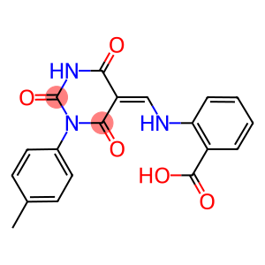 2-{[(1-(4-methylphenyl)-2,4,6-trioxotetrahydro-5(2H)-pyrimidinylidene)methyl]amino}benzoic acid