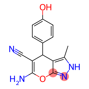 Pyrano[2,3-c]pyrazole-5-carbonitrile, 6-amino-2,4-dihydro-4-(4-hydroxyphenyl)-3-methyl-