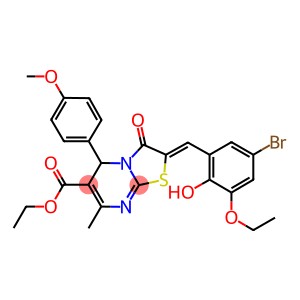 ethyl 2-(5-bromo-3-ethoxy-2-hydroxybenzylidene)-5-(4-methoxyphenyl)-7-methyl-3-oxo-2,3-dihydro-5H-[1,3]thiazolo[3,2-a]pyrimidine-6-carboxylate