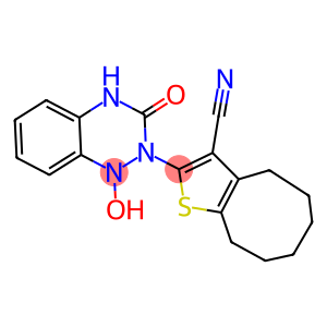 2-[1-hydroxy-3-oxo-3,4-dihydro-1,2,4-benzotriazin-2(1H)-yl]-4,5,6,7,8,9-hexahydrocycloocta[b]thiophene-3-carbonitrile