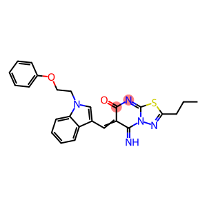 5-imino-6-{[1-(2-phenoxyethyl)-1H-indol-3-yl]methylene}-2-propyl-5,6-dihydro-7H-[1,3,4]thiadiazolo[3,2-a]pyrimidin-7-one