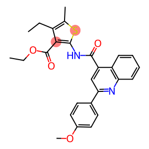 ethyl 4-ethyl-2-({[2-(4-methoxyphenyl)-4-quinolinyl]carbonyl}amino)-5-methyl-3-thiophenecarboxylate