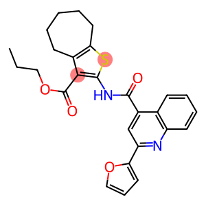 propyl 2-({[2-(2-furyl)-4-quinolinyl]carbonyl}amino)-5,6,7,8-tetrahydro-4H-cyclohepta[b]thiophene-3-carboxylate