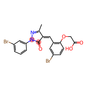 (4-bromo-2-{[1-(3-bromophenyl)-3-methyl-5-oxo-1,5-dihydro-4H-pyrazol-4-ylidene]methyl}phenoxy)acetic acid