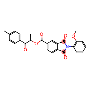 1-methyl-2-(4-methylphenyl)-2-oxoethyl 2-(2-methoxyphenyl)-1,3-dioxoisoindoline-5-carboxylate