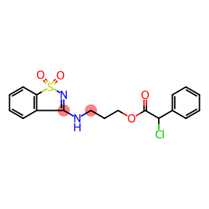 2-chloro-2-phenyl-acetic acid 3-[(1,1-diketo-1,2-benzothiazol-3-yl)amino]propyl ester