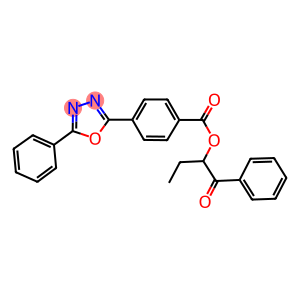 1-benzoylpropyl 4-(5-phenyl-1,3,4-oxadiazol-2-yl)benzoate